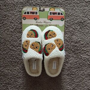 Cozy White Taco Slippers